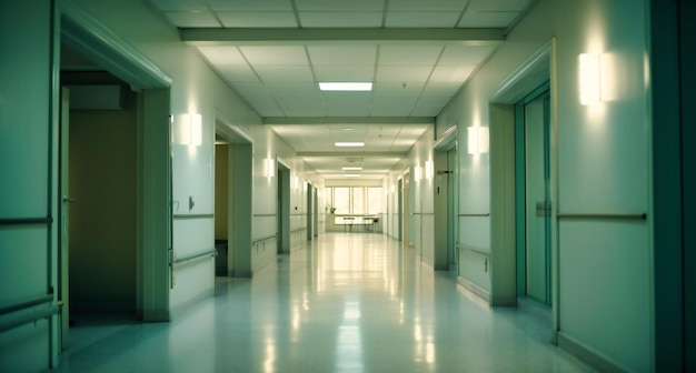 Hospital corridor blurry hallway