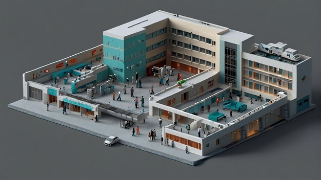 A hospital emergency room with doctors and patients