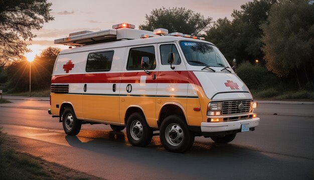 病院の緊急の黄色い救急車 無料ダウンロード画像