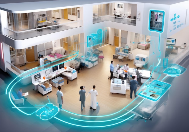 hospital of the future concept doctor in futuristic medicine medical concept Technology medical science AI Generative