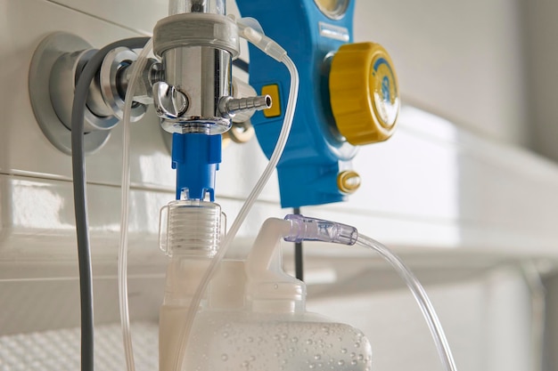 Hospital oxygen equipment close up