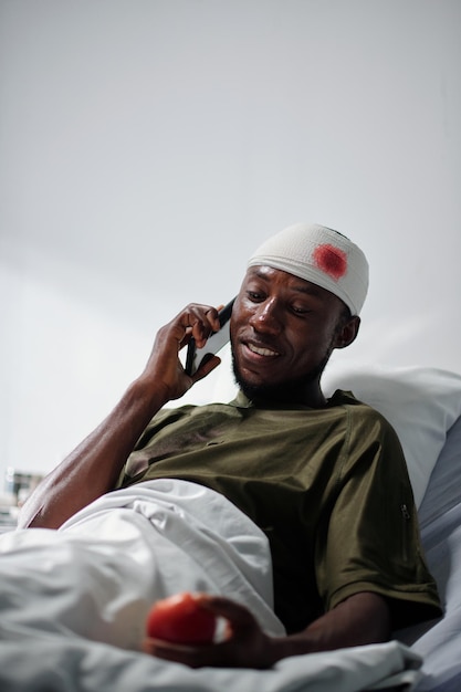 Hospital Patient Talking on Phone