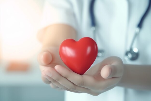 病院の人の心臓医療医学医師の手の概念心臓病生成 AI