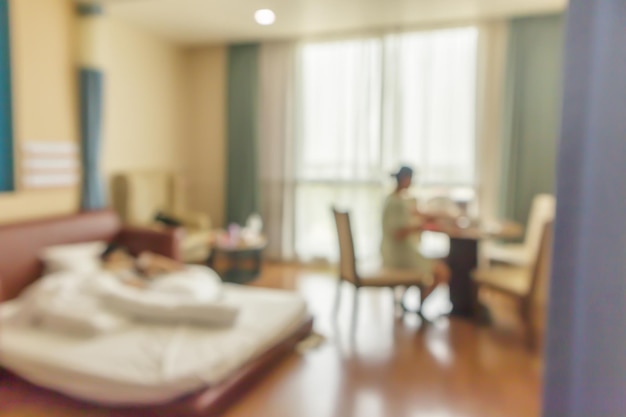 Photo hospital room interior abstract blur for background