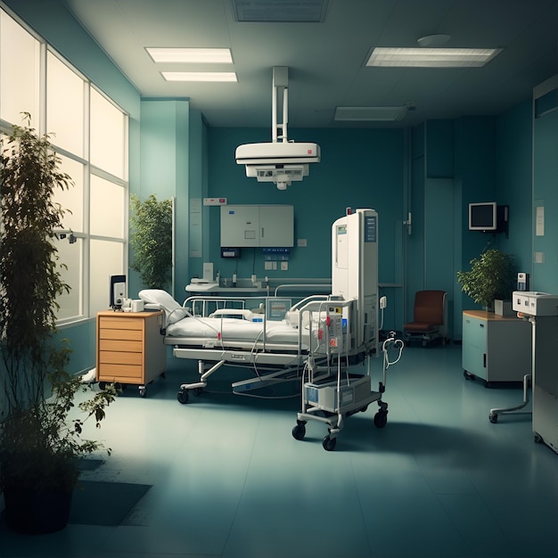 Hospital room set in the 80s