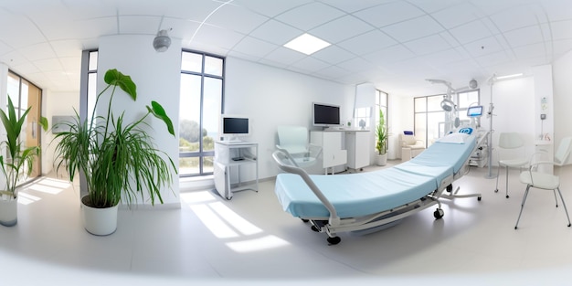 Photo hospital room with beds and comfortable medical equipped in a modern hospital