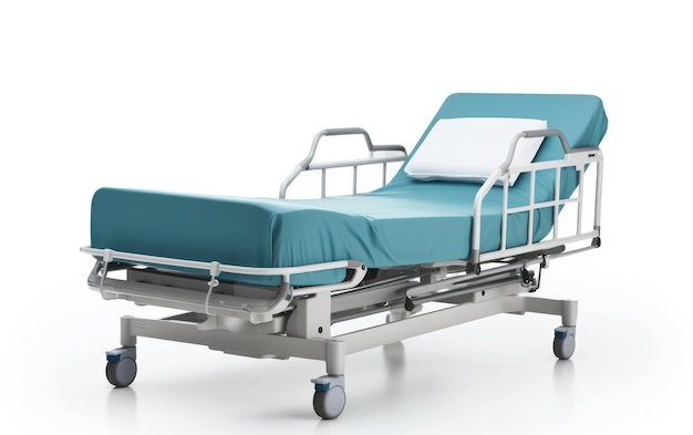 Hospital Ward Bed on White Background