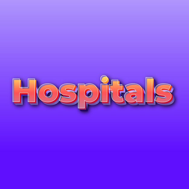 HospitalsText effect JPG gradient purple background card photo