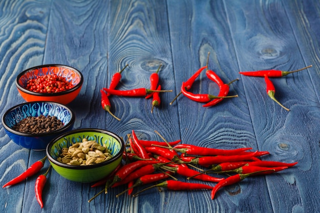 "HOT" -aanduiding met Hot Bird Eye Chili