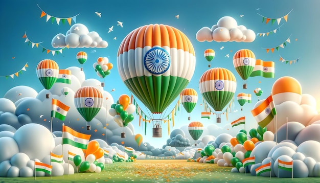 Hot air balllons during india republic day celebration