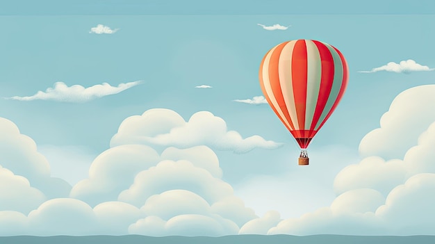 Hot air balloon against sky background