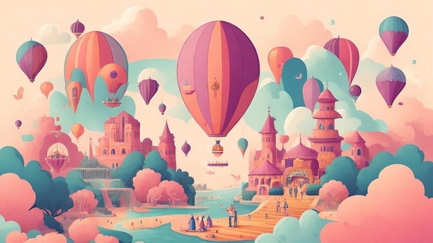 A hot air balloon digital art