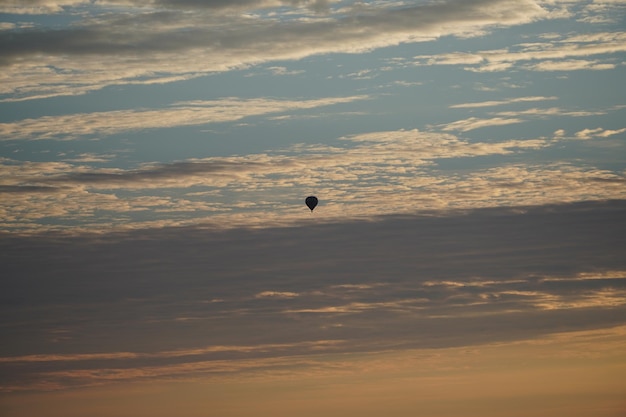 Hot air balloon in an early morning