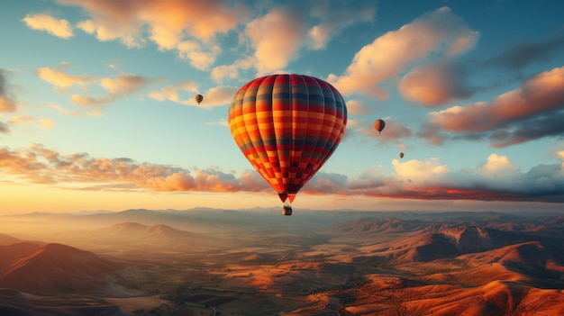 A hot air balloon floating in the sky AI generated