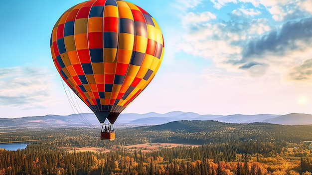 Hot air balloon flying ai generated image