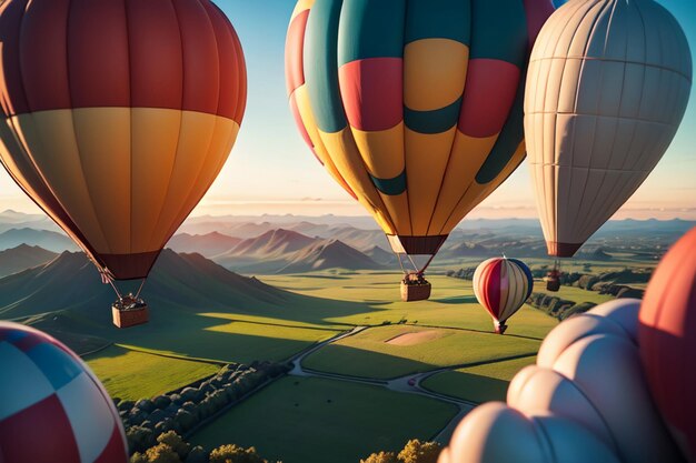 Hot air balloon flying gliding play project extreme sports sky travel project wallpaper background