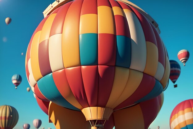 Hot air balloon flying gliding play project extreme sports sky travel project wallpaper background