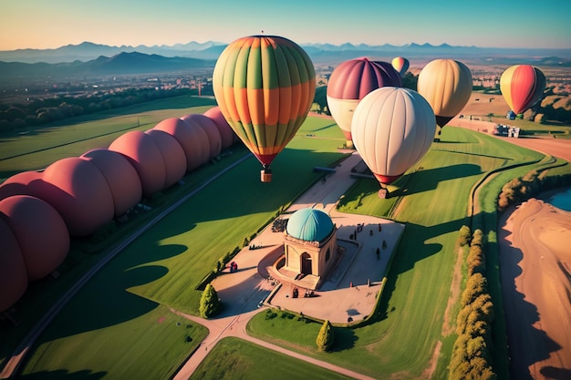 Hot Air Balloon Flying Sky Extreme Sports New Tourism Play Project Wallpaper Background