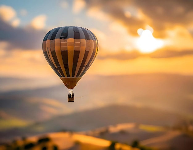 Photo hot air balloon flying in the sky generative ai