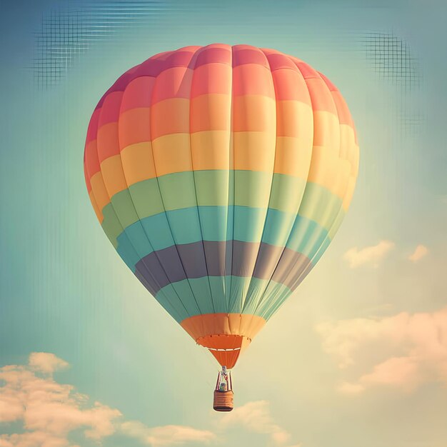 A hot air balloon flying in the sky