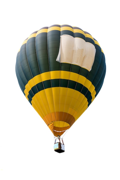 Hot air balloon isolated on white background. Soft focus