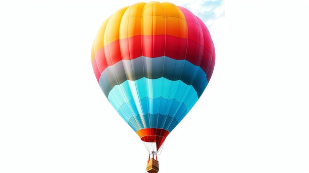 Photo hot air balloon ride over the countryside the balloon is brightly colored and the sky is clear