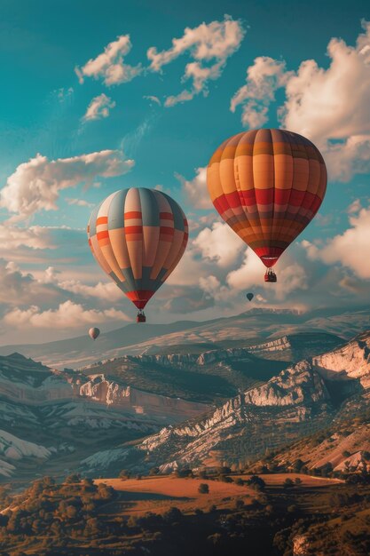 Foto palloncino ad aria calda nel cielo ia generativa