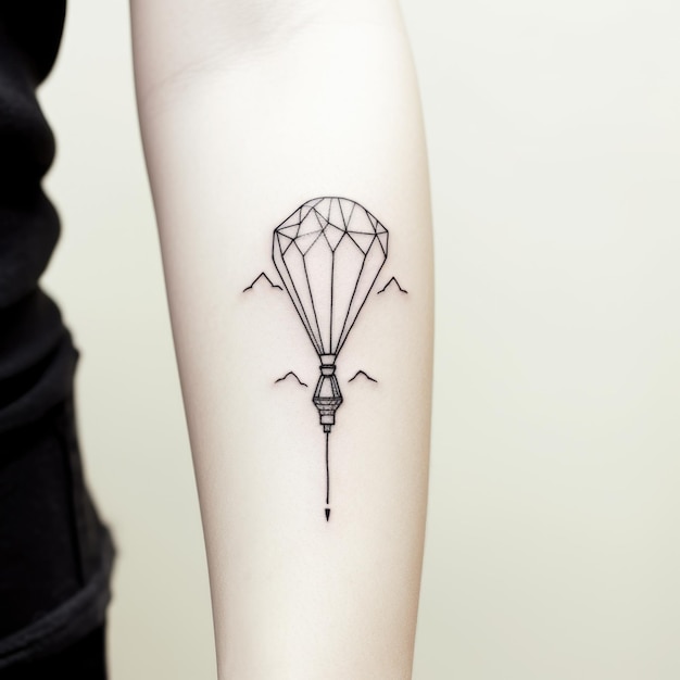 a tattoo of multiple small balloons floating up, | Stable Diffusion