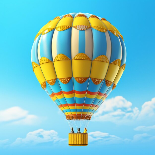 Photo a hot air balloon with a blue sky background and the words 