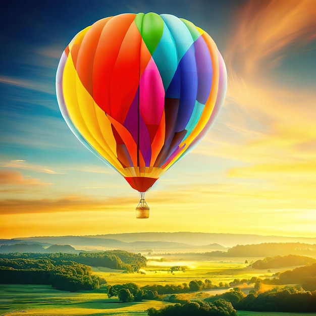 Photo hot air balloons ascend with the dawn painting the sky with warmth