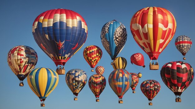 A hot air balloons different patterns Image is generated with the use of an Artificial intelligence