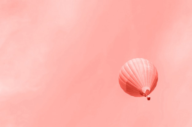 hot-air balloons flying over sky. Copy space