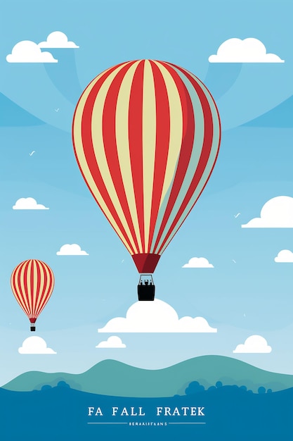 hot air balloons in the sky vector art illustration