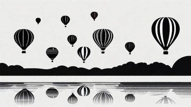 Photo hot air balloons soaring in the sky