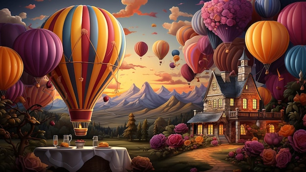 hot air bolloon HD wallpaper photographic image