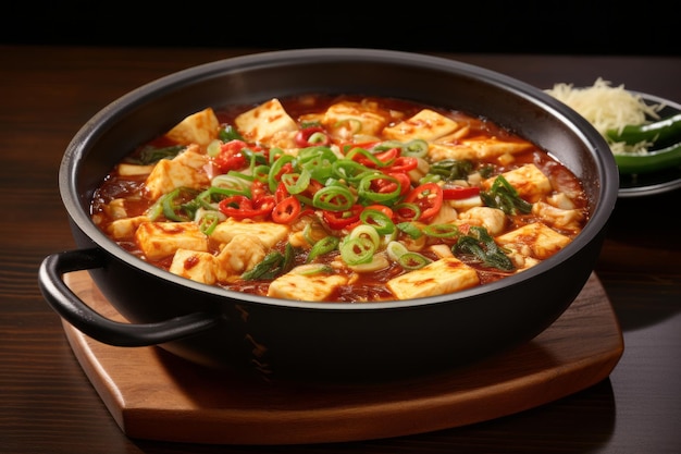 사진 hot and spicy stew made with uncurdled tofu