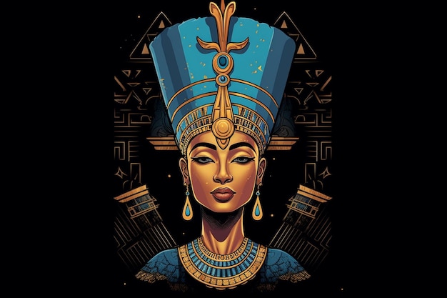 Горячая привлекательная модель в королевских костюмах египетской королевы Клеопатры