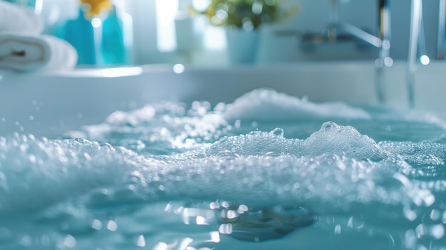 Hot bath Warm water is drawn into the bath Water is drawn into a bubble bath