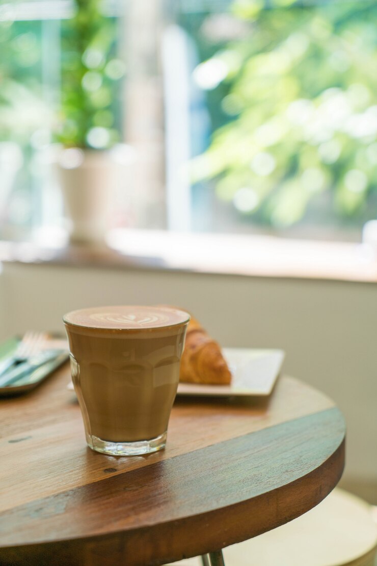 Photo ホットカラメルマチアートコーヒー