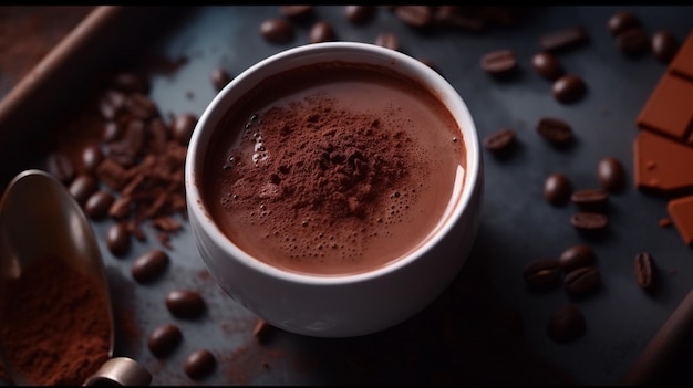 hot chocolate or cocoa in cup