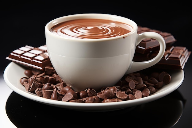Photo hot chocolate a cup capture professional advertising food photography