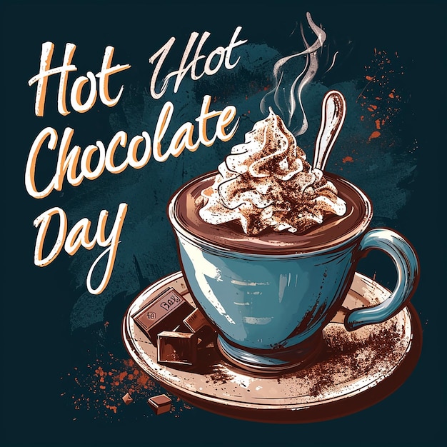 Photo hot chocolate day handwritten