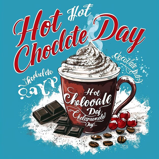Photo hot chocolate day handwritten