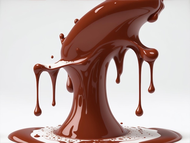 Foto fontana di cioccolata calda modellata nell'aria