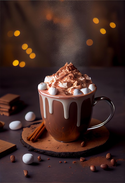 Photo hot chocolate, generative ai