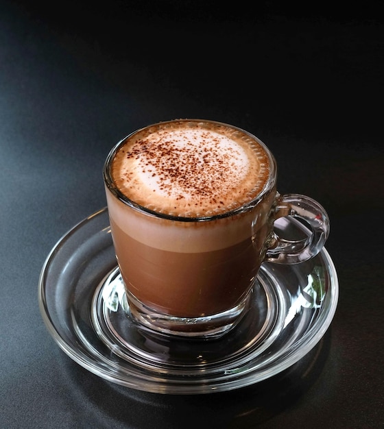 Hot chocolate with cocoa powder