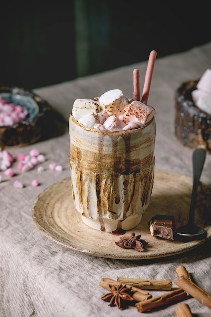 Hot chocolate with marshmallow