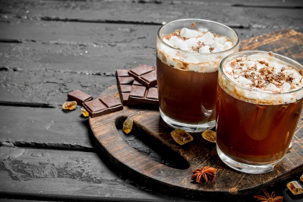 Photo hot chocolate with marshmallows