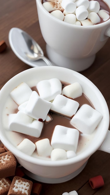 Hot chocolate with mini marshmallows