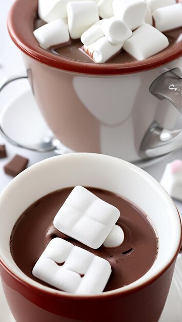 Горячий шоколад с мини-маршмеллоу.